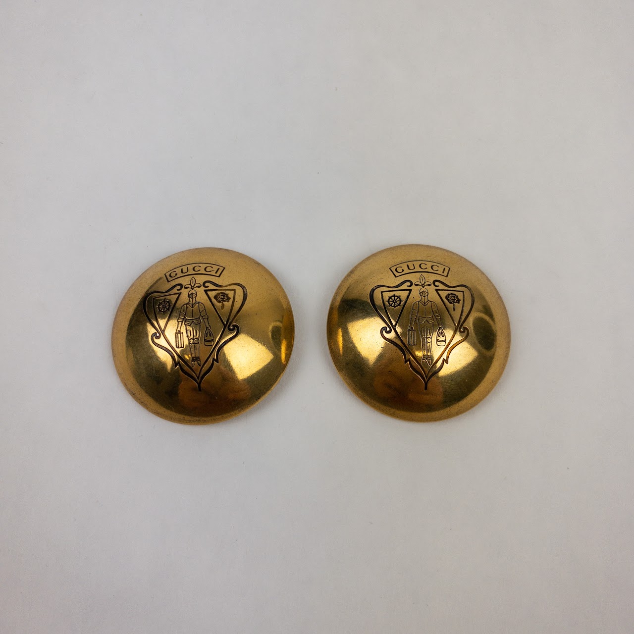 Gucci Crest Logo Large Button Pair