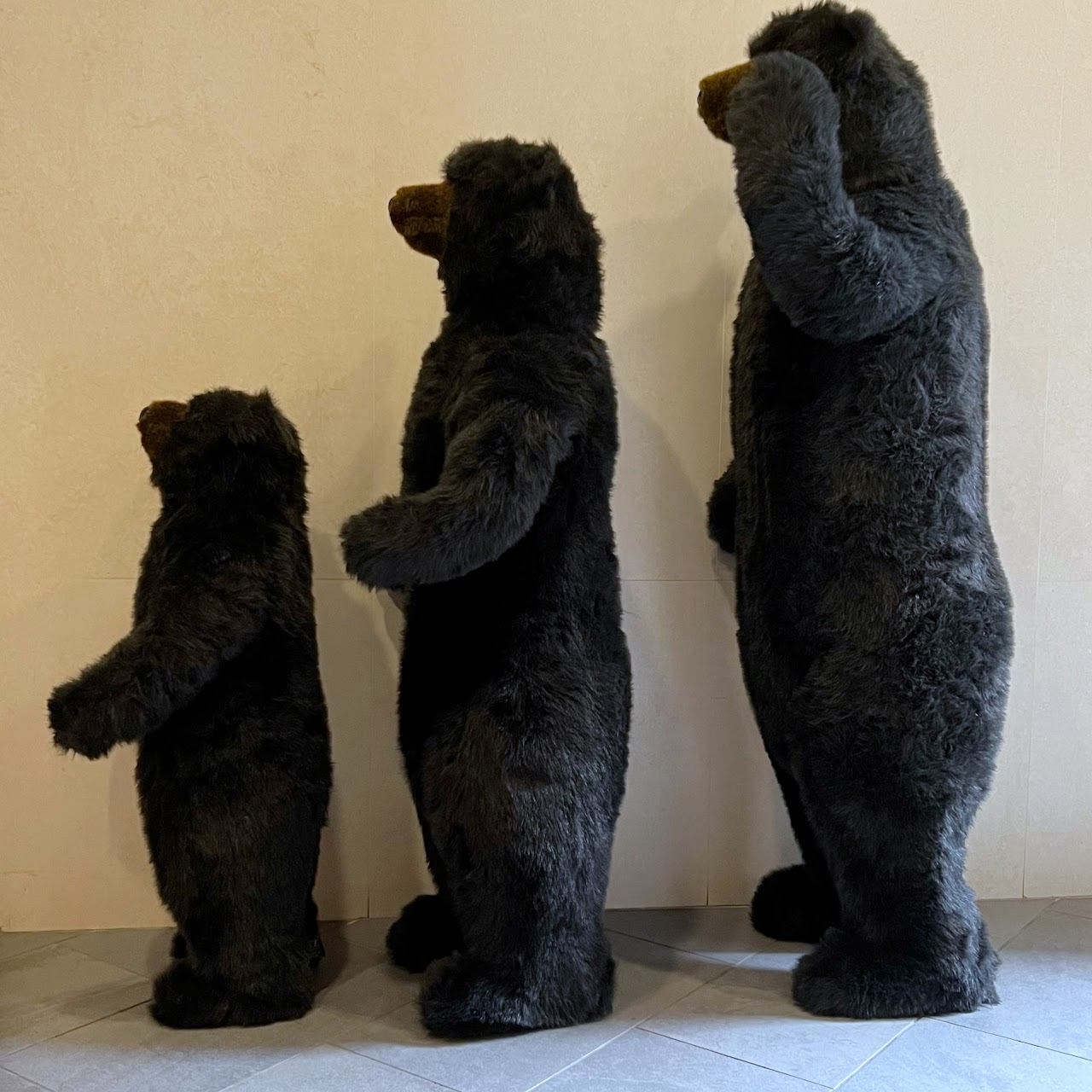 Ditz Designs Life Size Standing Black Bear Trio