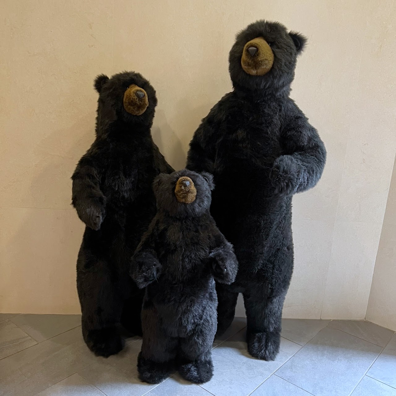 Ditz Designs Life Size Standing Black Bear Trio