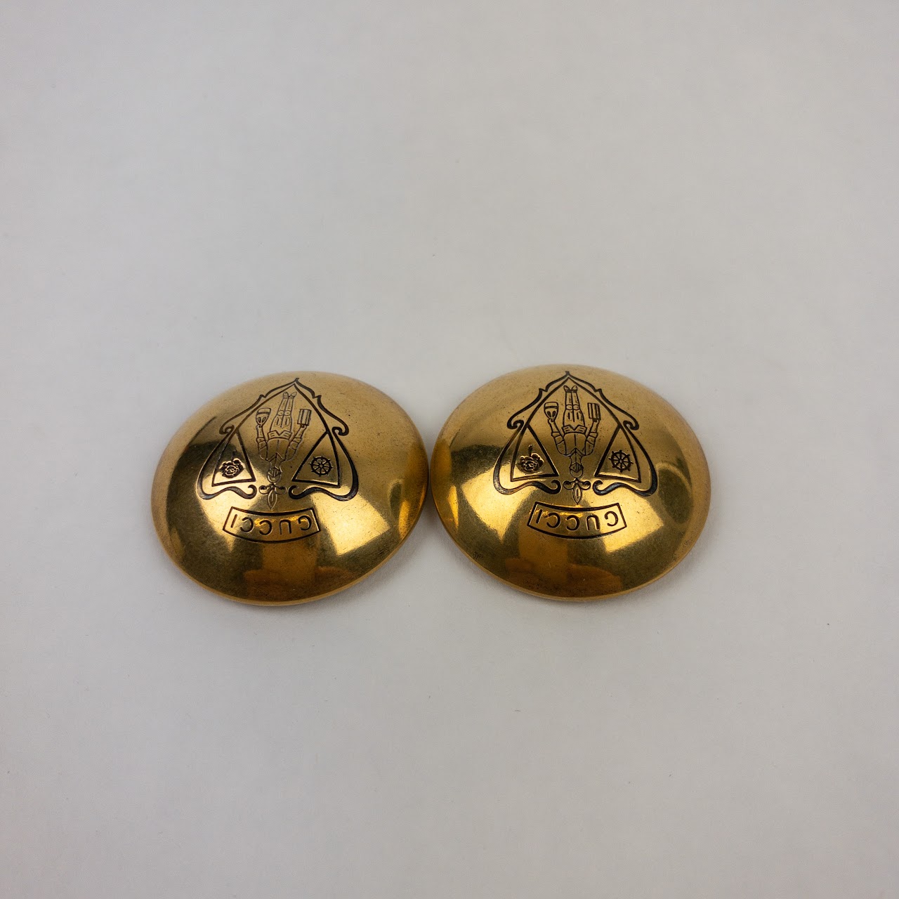 Gucci Crest Logo Large Button Pair