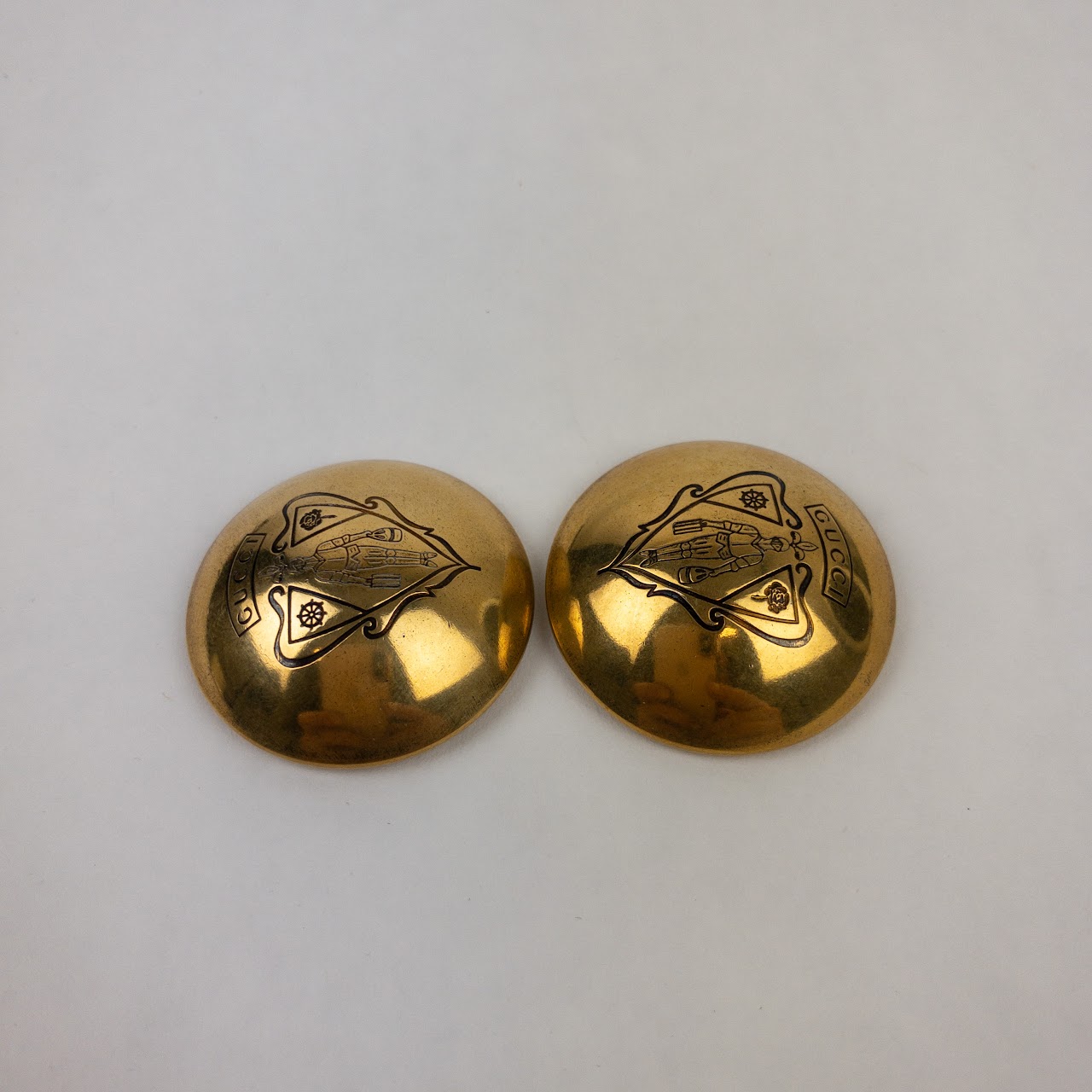 Gucci Crest Logo Large Button Pair