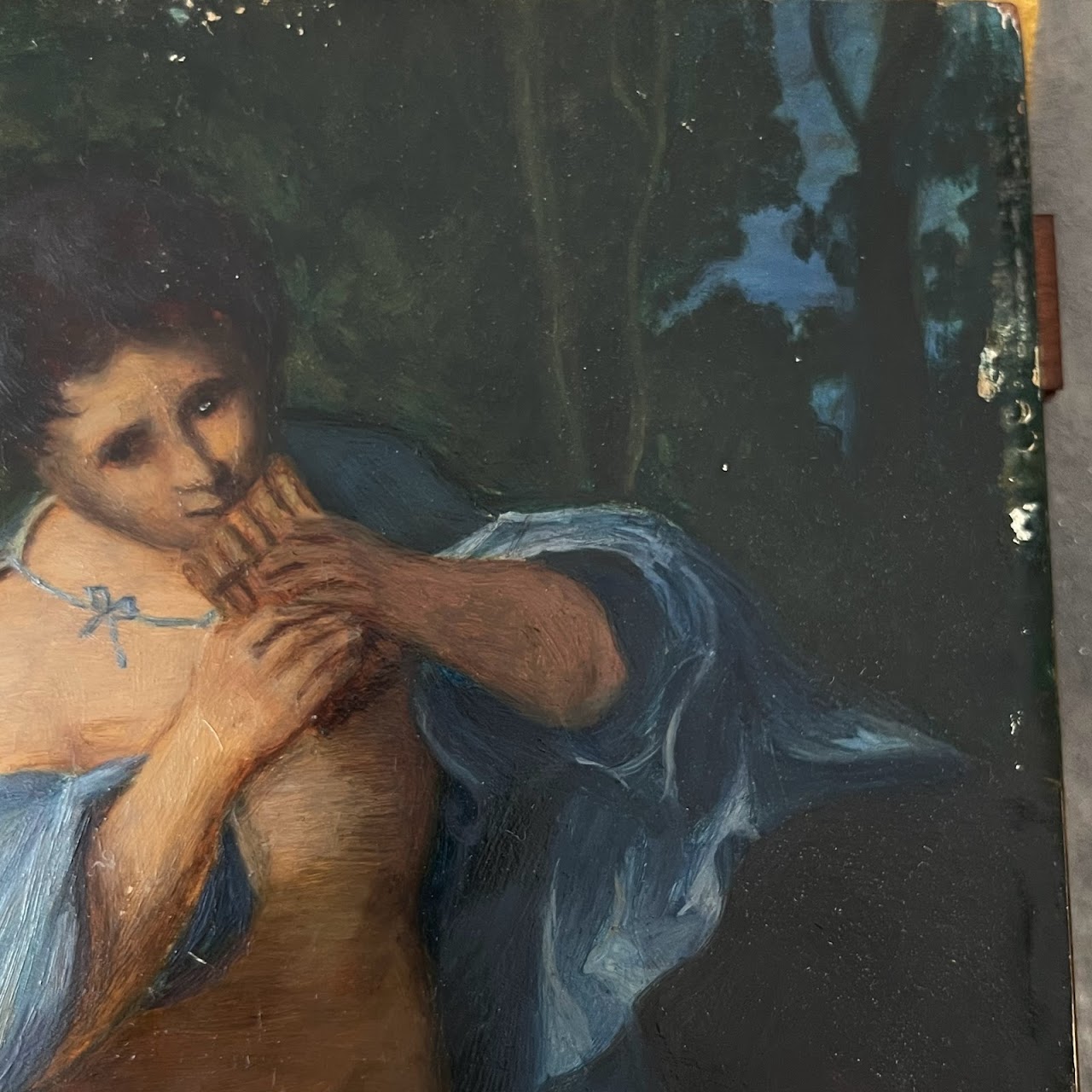 'Young Faunus Playing the Syrinx' Oil Painting After Palma Vecchio