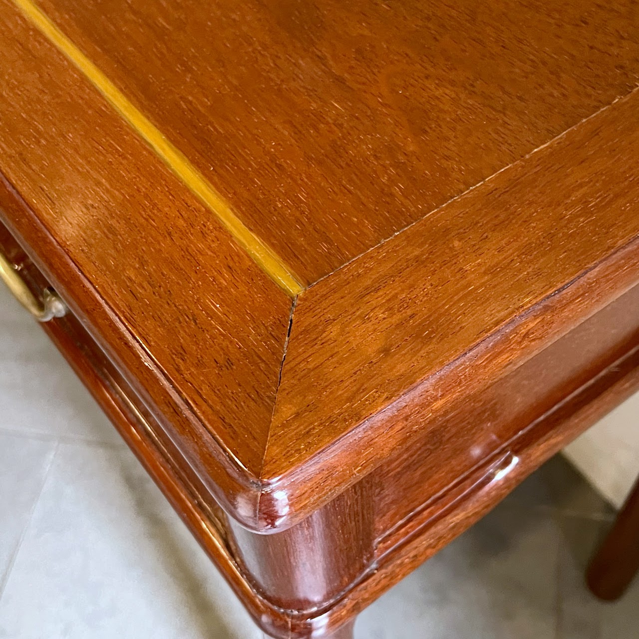 Qing Dynasty Chinese Elm Three Drawer Writing Desk