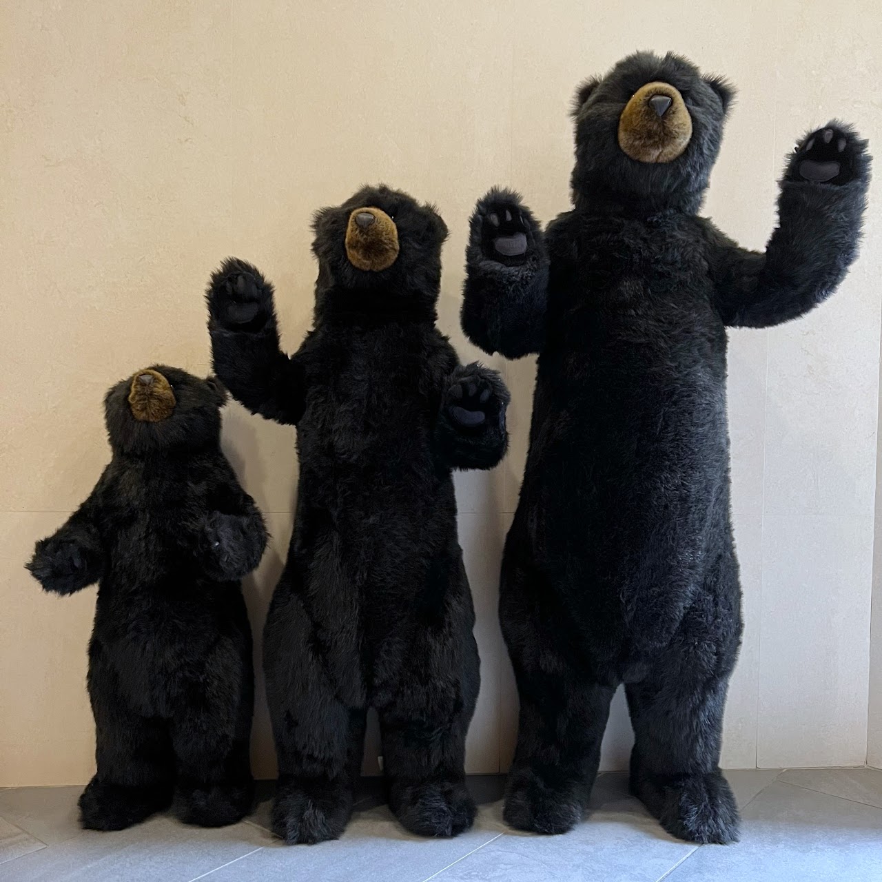 Ditz Designs Life Size Standing Black Bear Trio