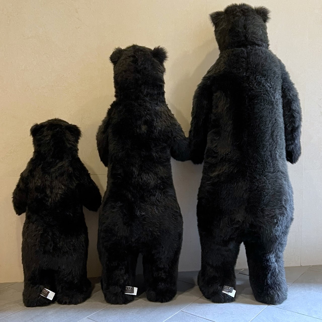 Ditz Designs Life Size Standing Black Bear Trio