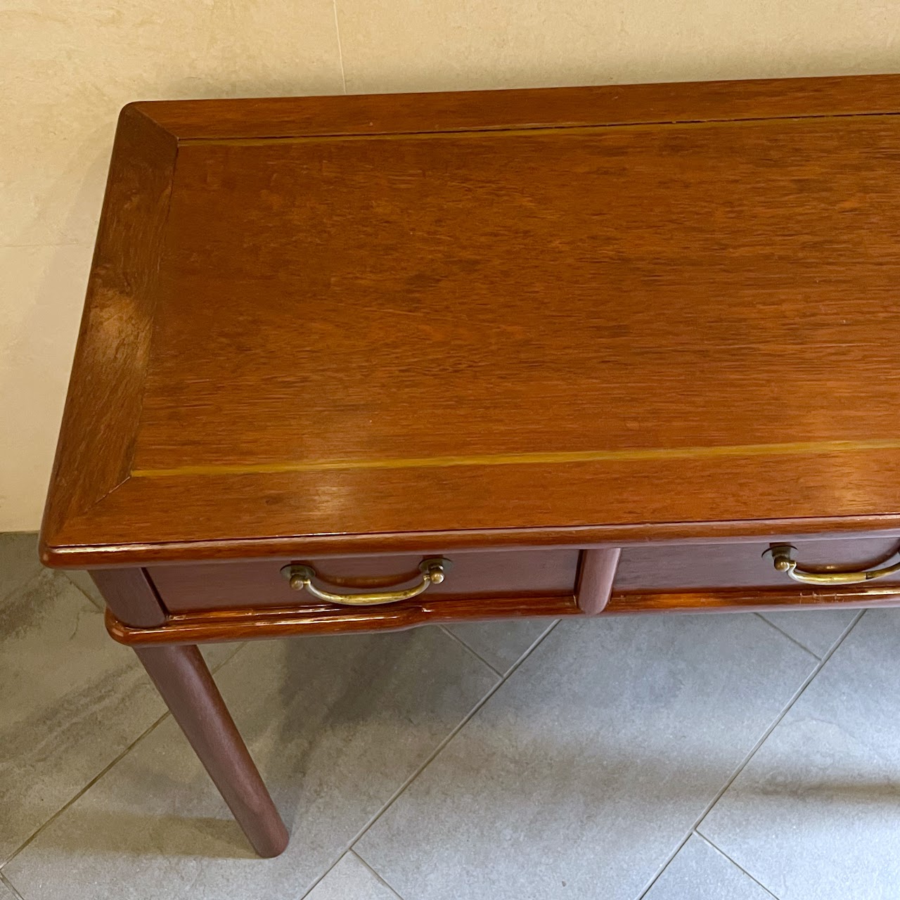 Qing Dynasty Chinese Elm Three Drawer Writing Desk