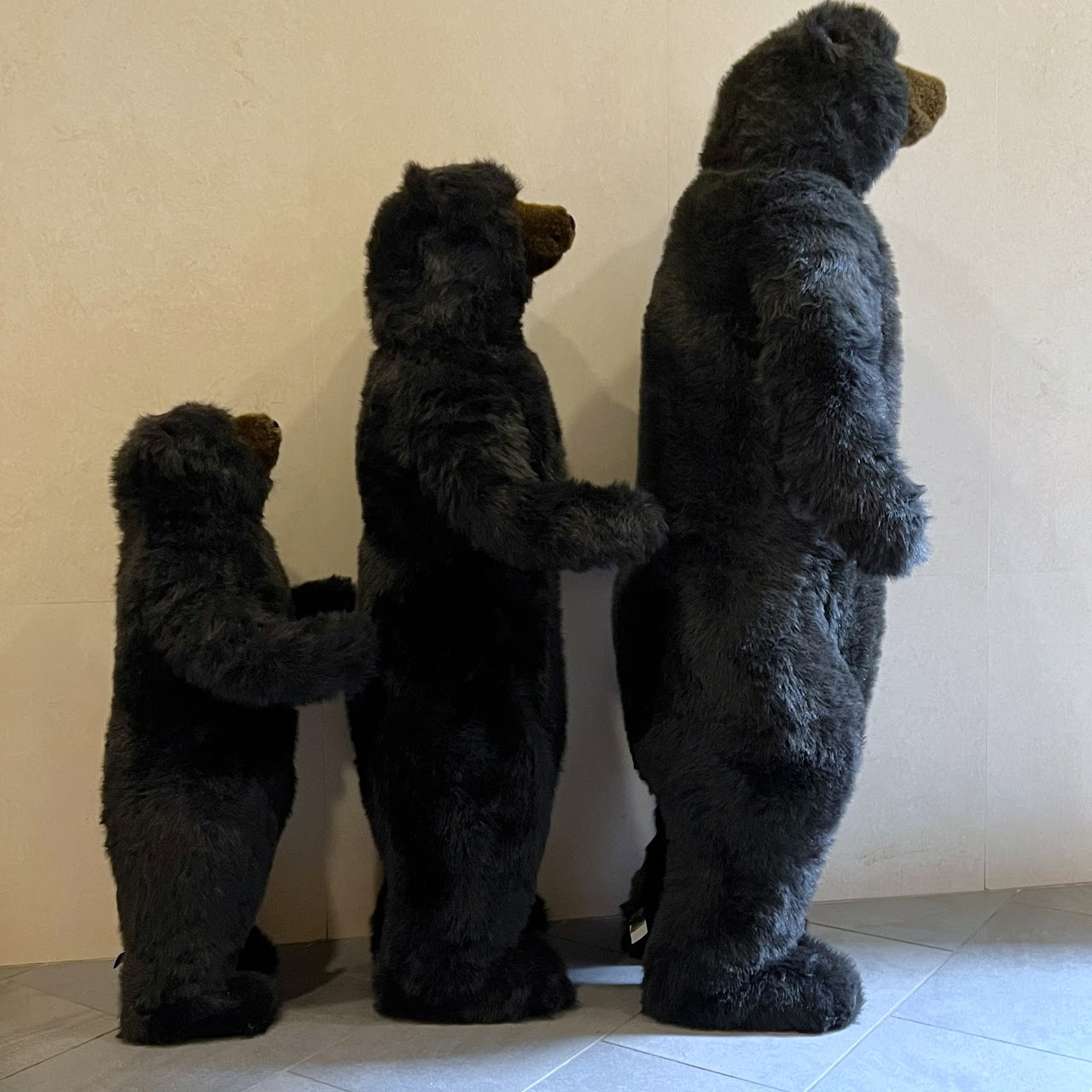 Ditz Designs Life Size Standing Black Bear Trio