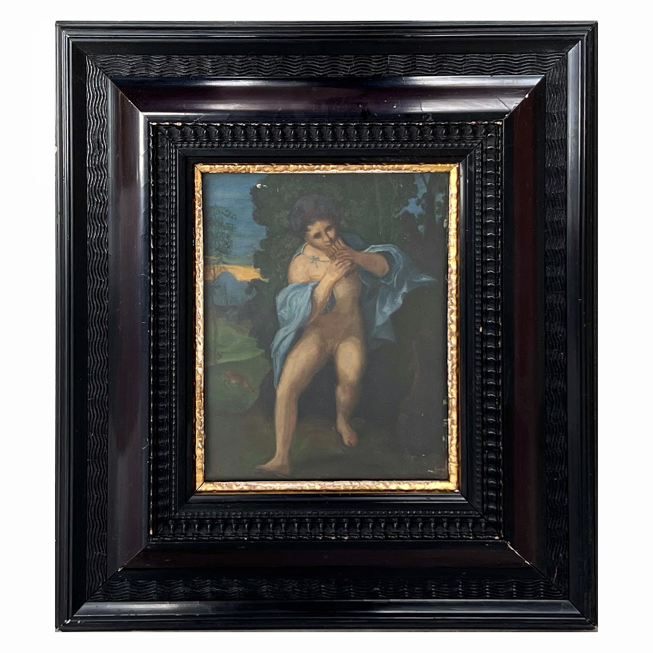 'Young Faunus Playing the Syrinx' Oil Painting After Palma Vecchio