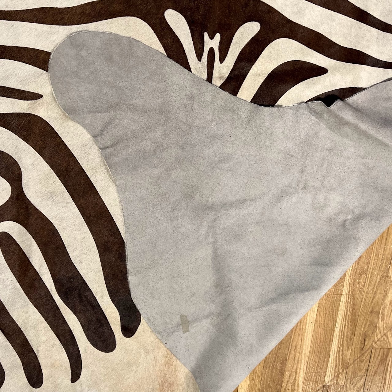 Zebra Pattern Cowhide Area Rug