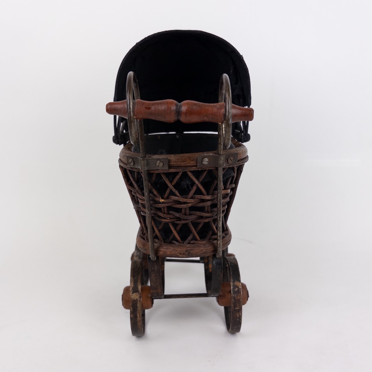 Vintage Wood & Wicker Doll Carriage