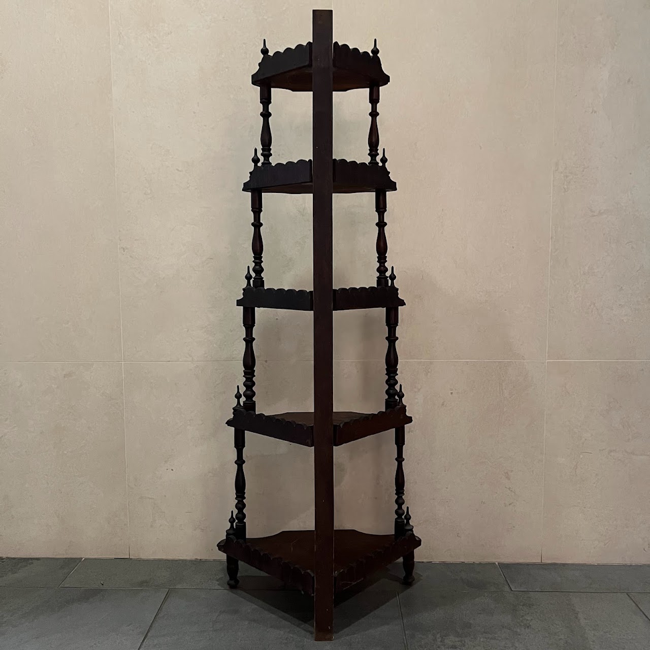 Victorian Style Five Tier Corner Shelf