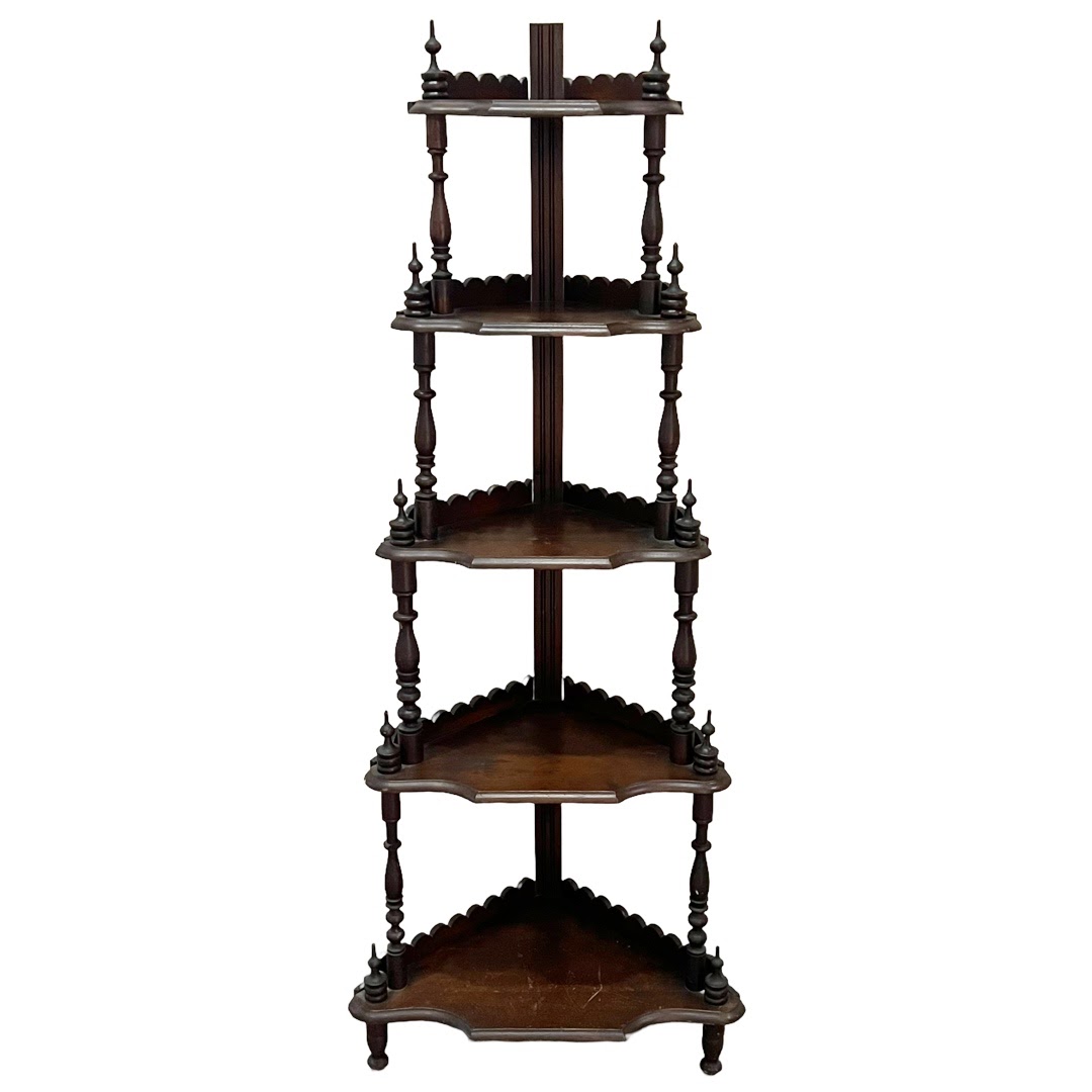 Victorian Style Five Tier Corner Shelf