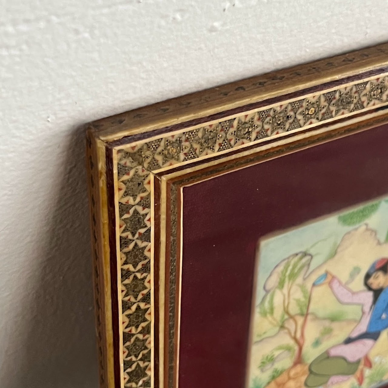 Persian Camel Bone Miniature Painting