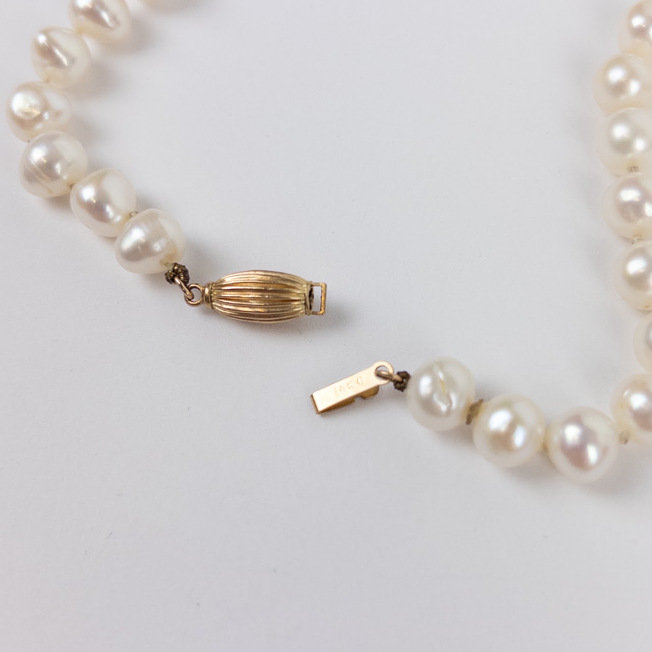 14K Gold Pearl Strand Necklace