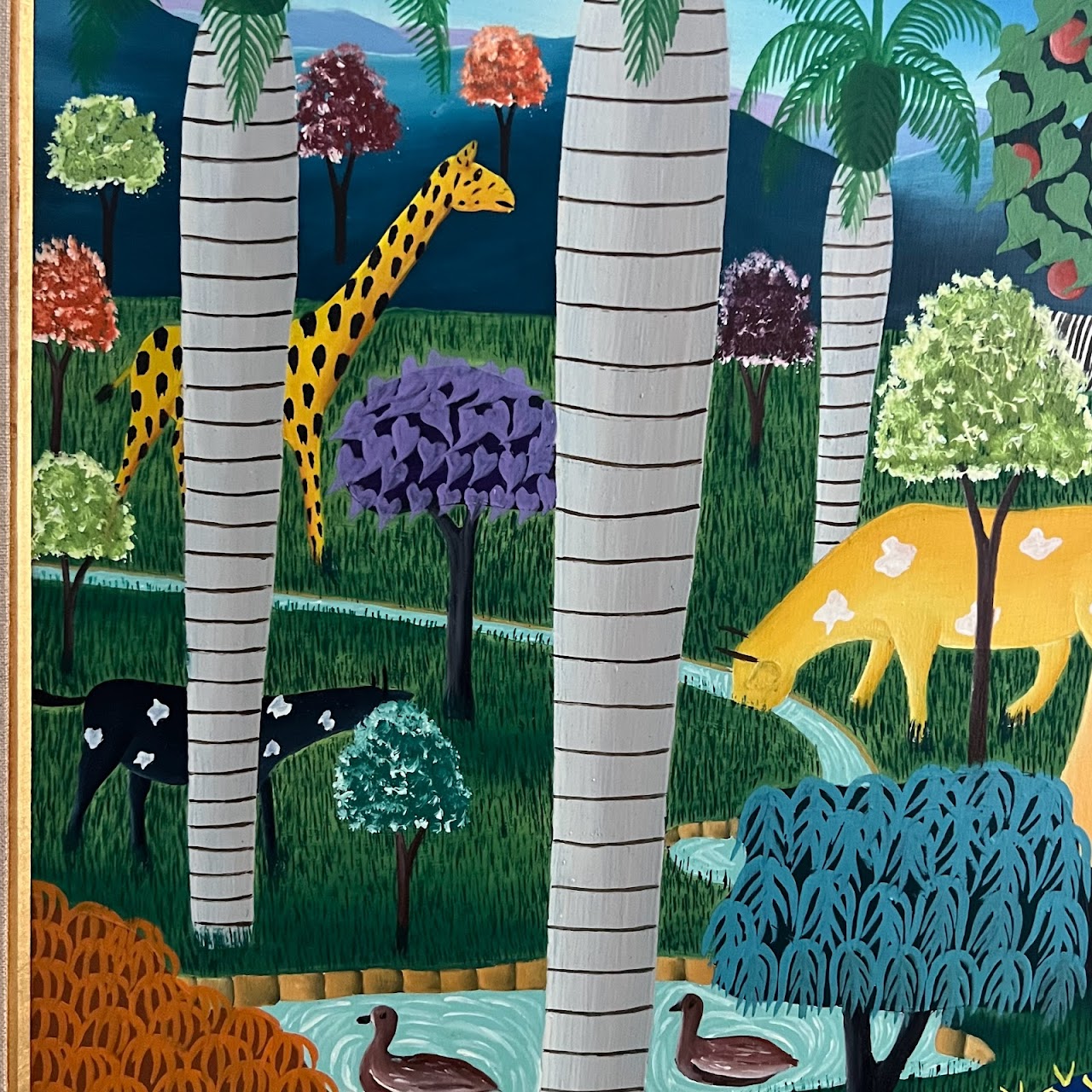 Rémy Surpris Signed Garden of Eden Painting, 1974