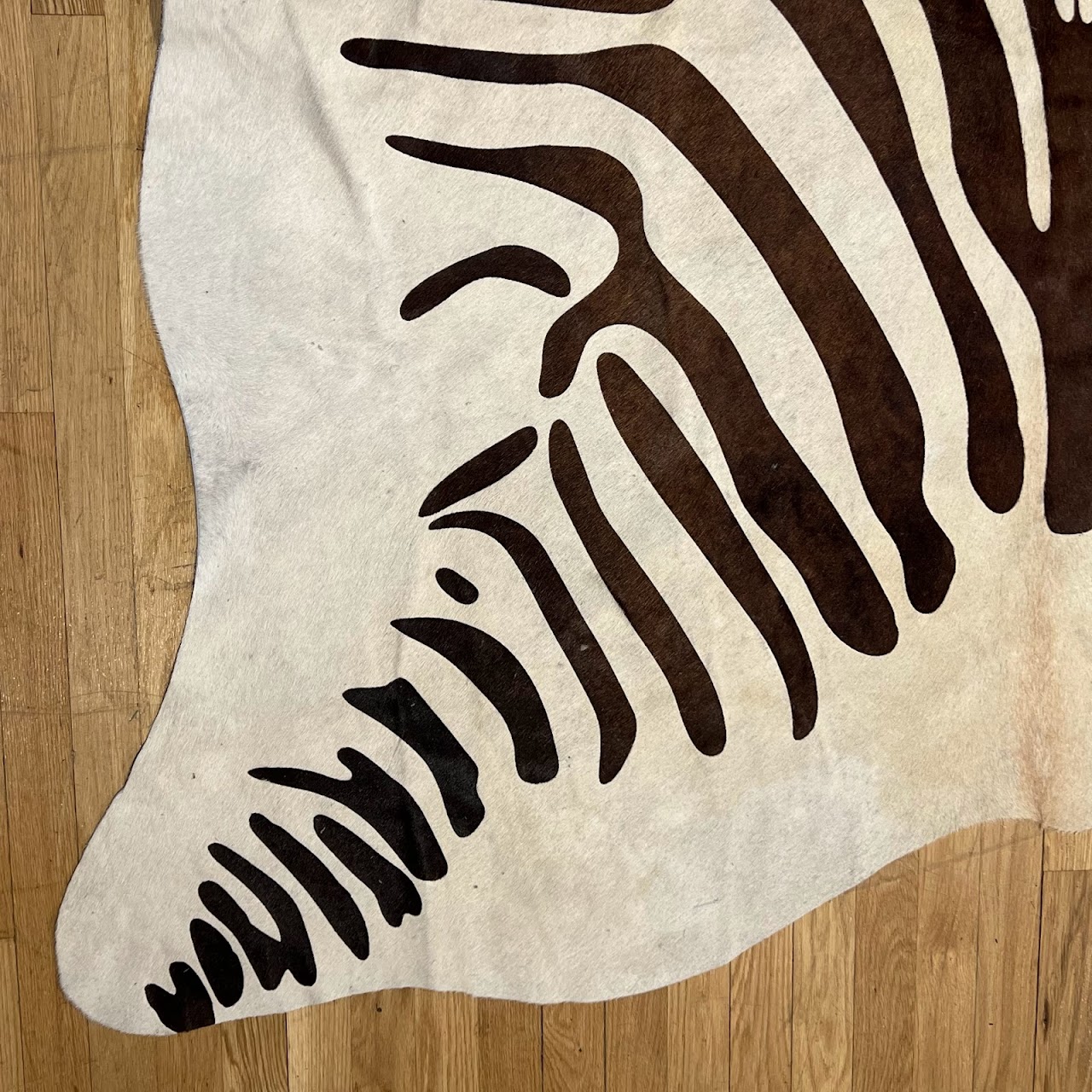 Zebra Pattern Cowhide Area Rug