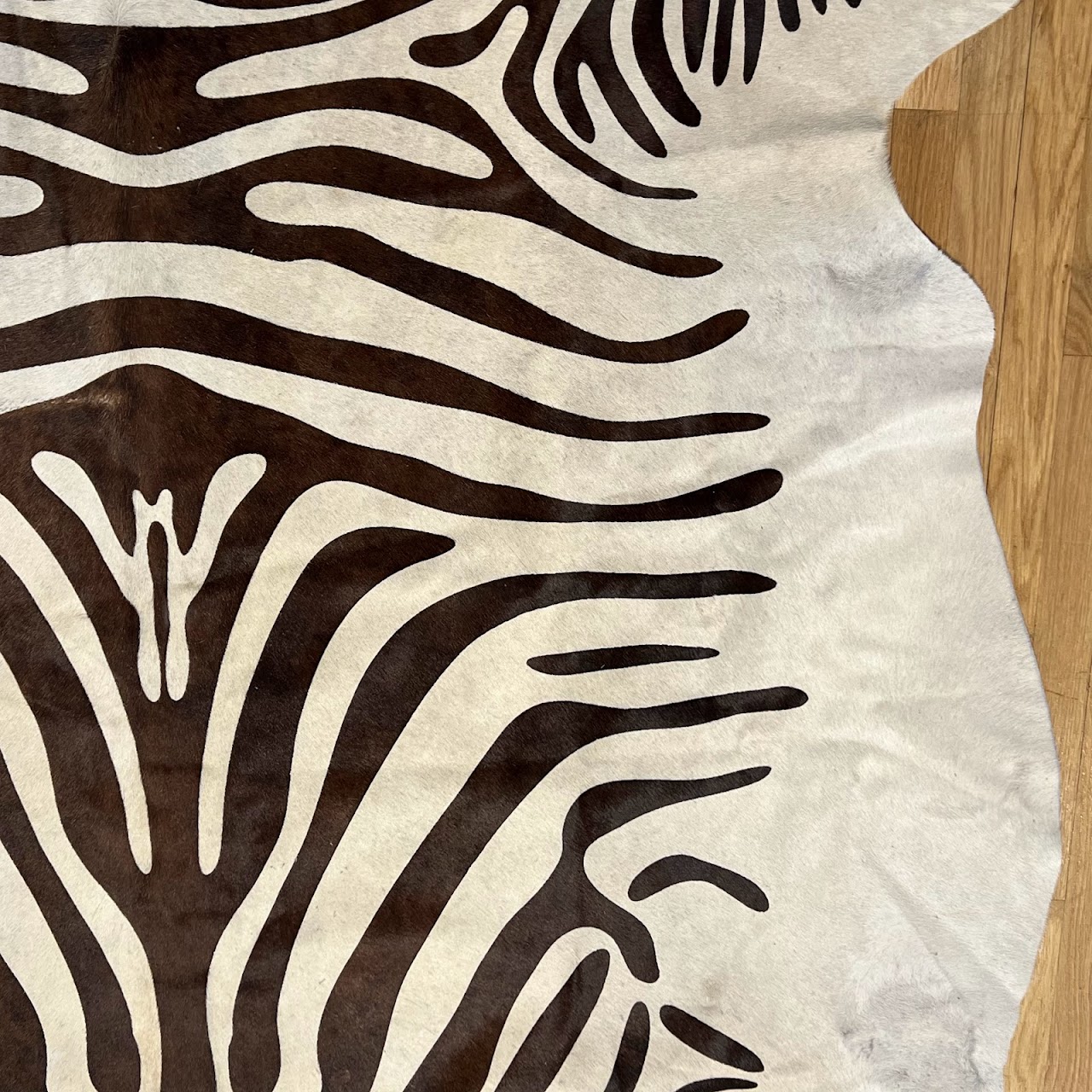 Zebra Pattern Cowhide Area Rug