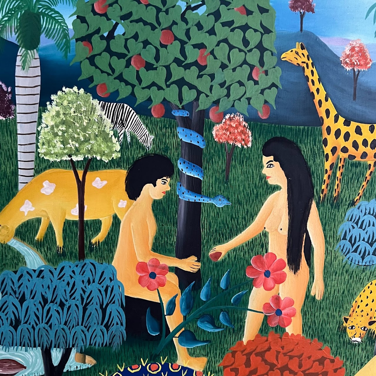 Rémy Surpris Signed Garden of Eden Painting, 1974