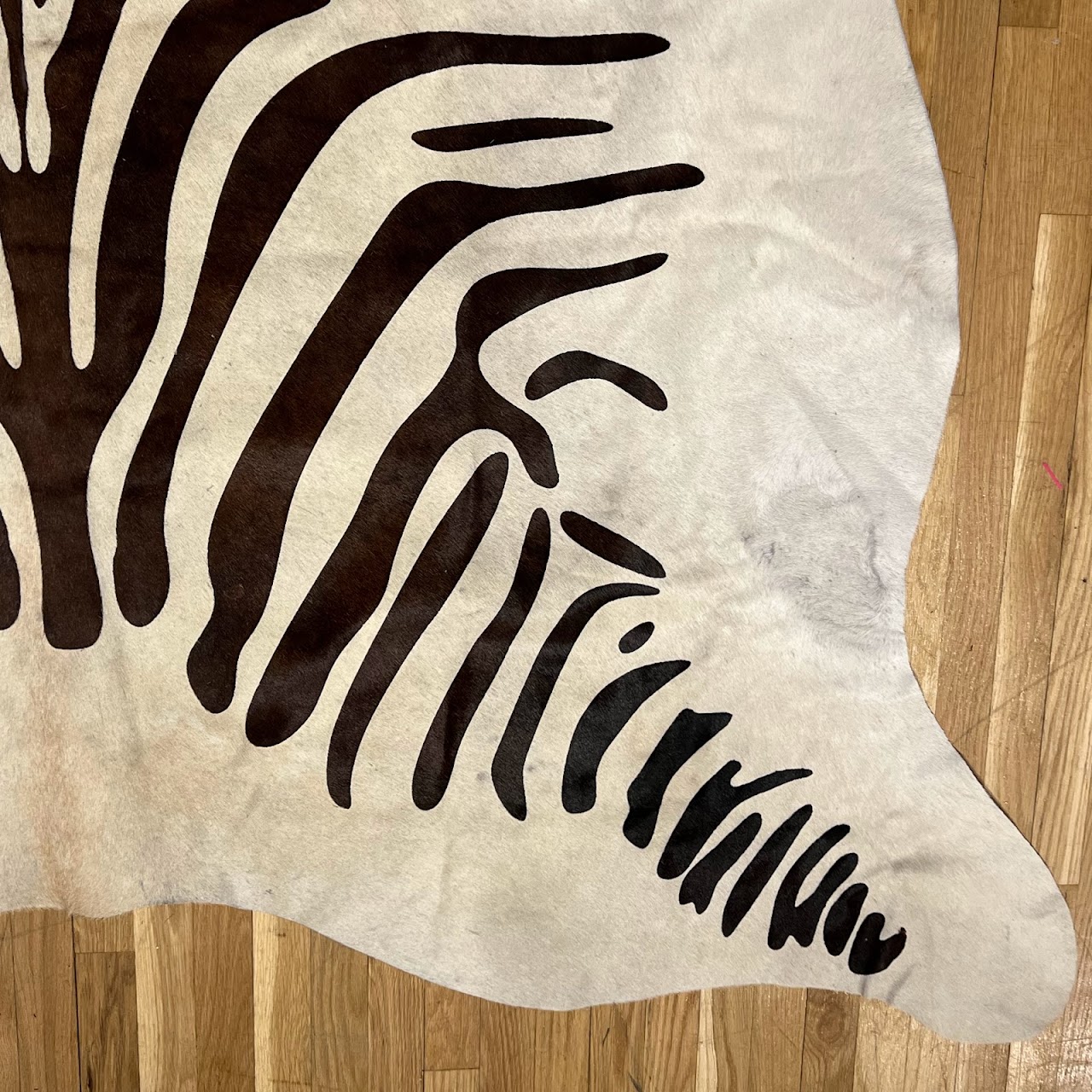 Zebra Pattern Cowhide Area Rug