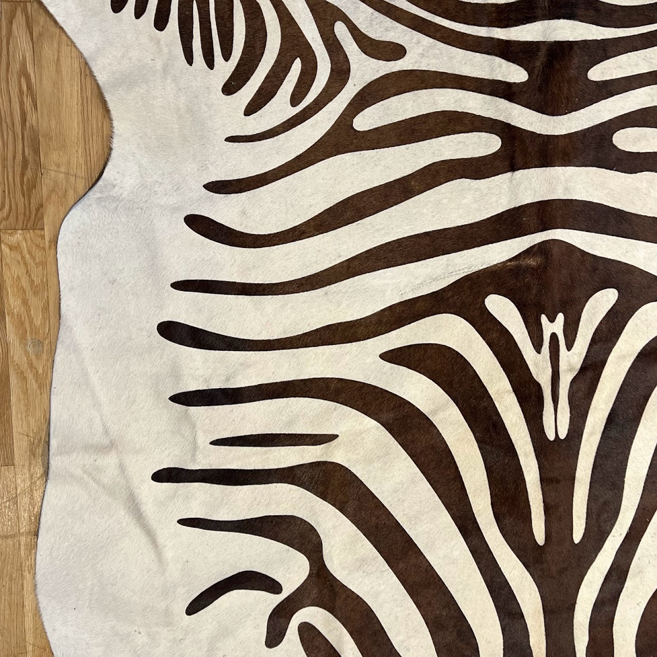 Zebra Pattern Cowhide Area Rug