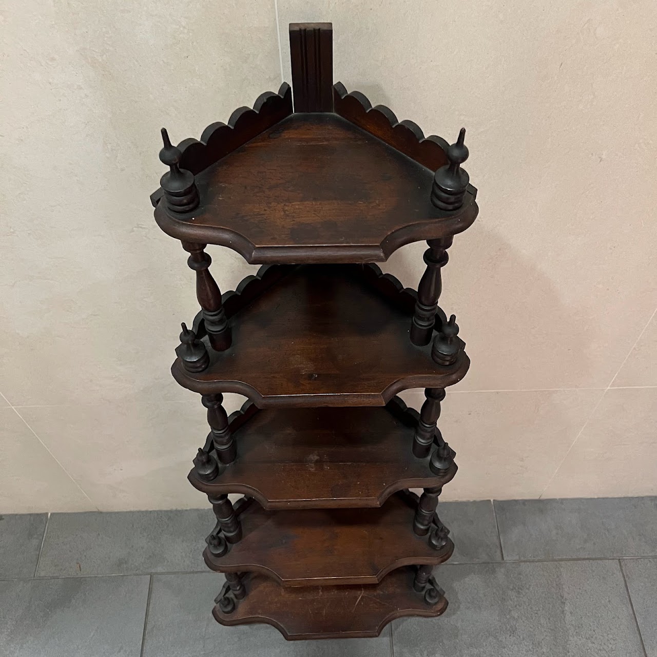 Victorian Style Five Tier Corner Shelf