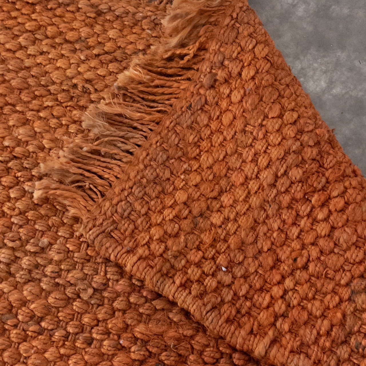 Woven Burnt Orange Jute Area Rug