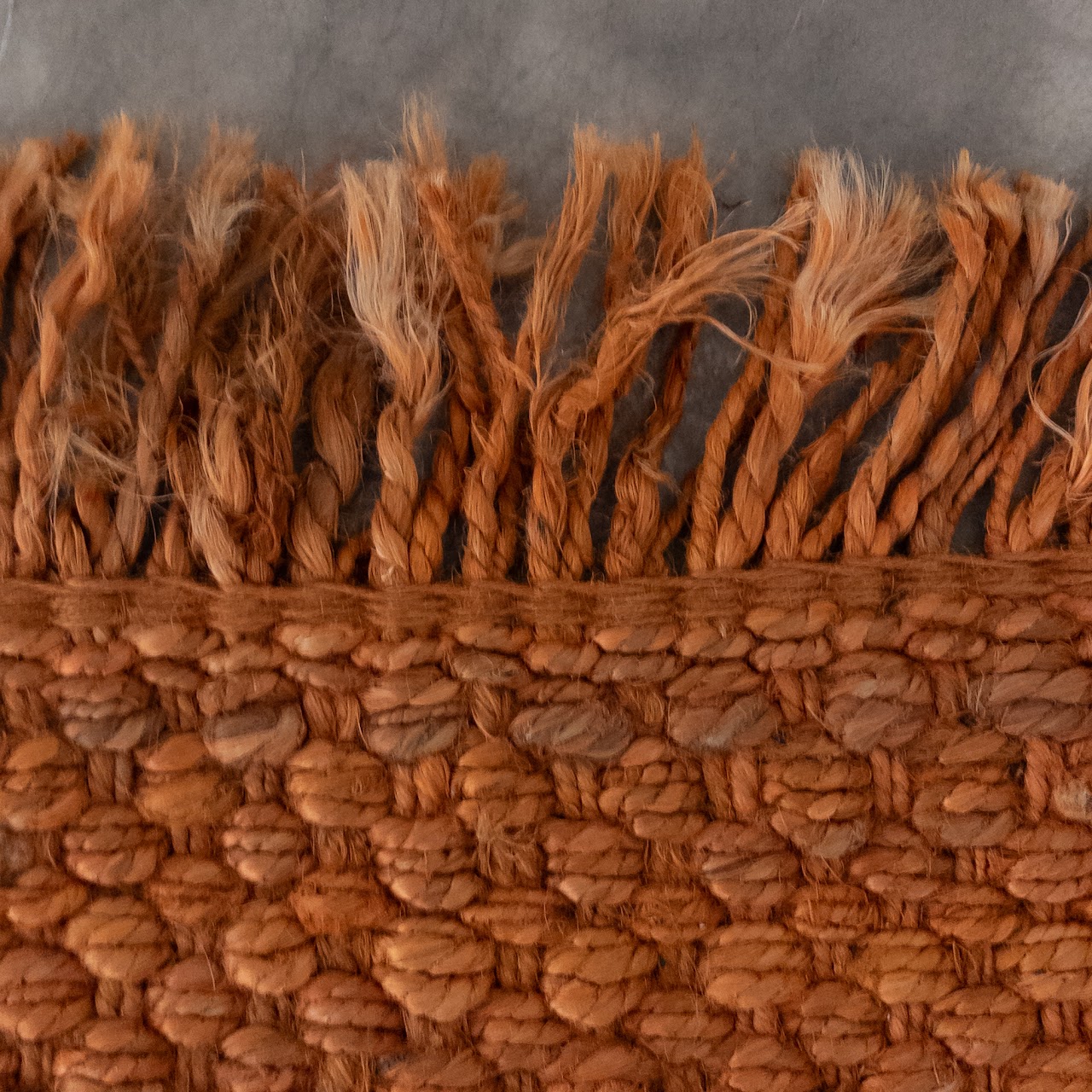 Woven Burnt Orange Jute Area Rug