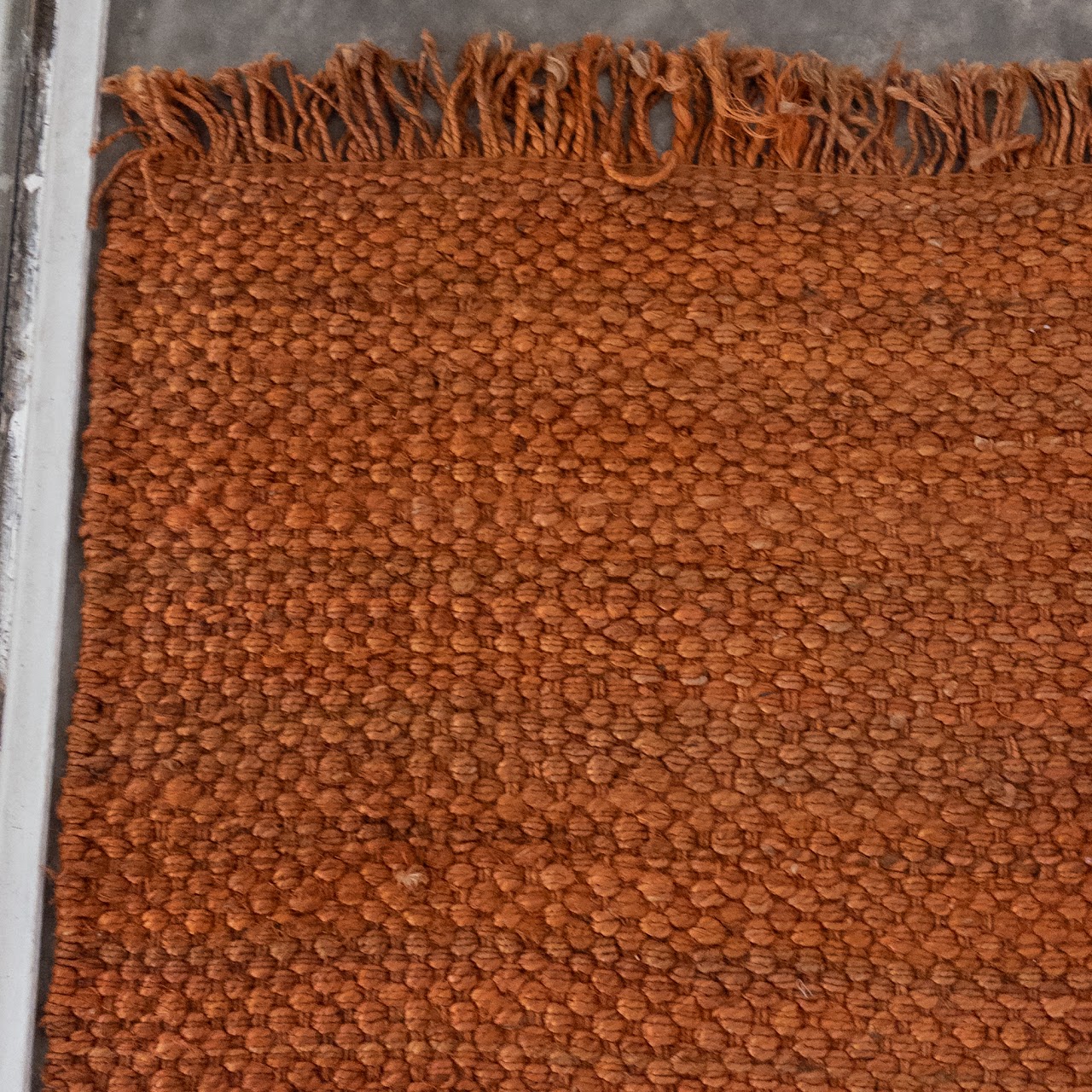 Woven Burnt Orange Jute Area Rug