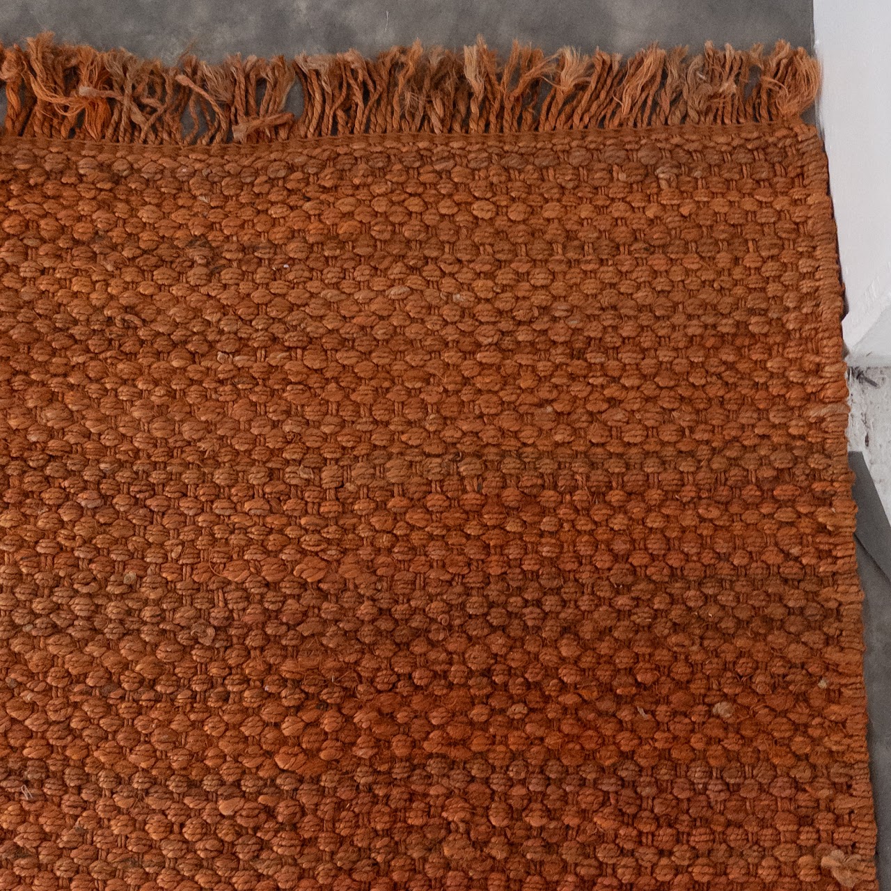 Woven Burnt Orange Jute Area Rug