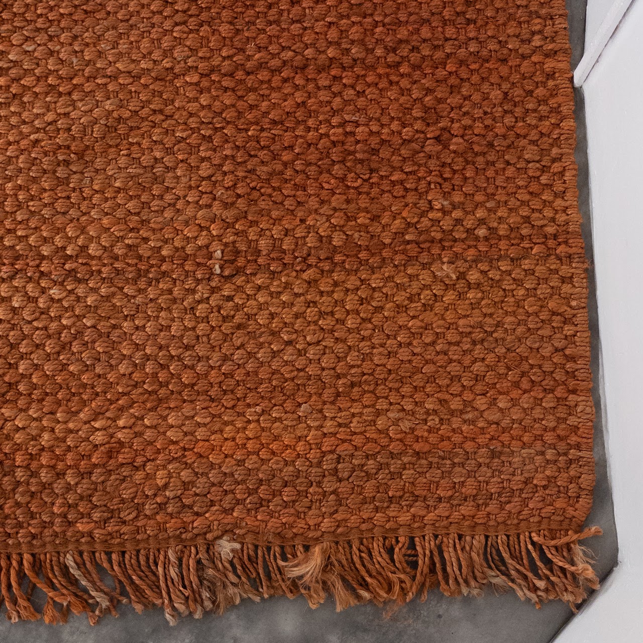 Woven Burnt Orange Jute Area Rug