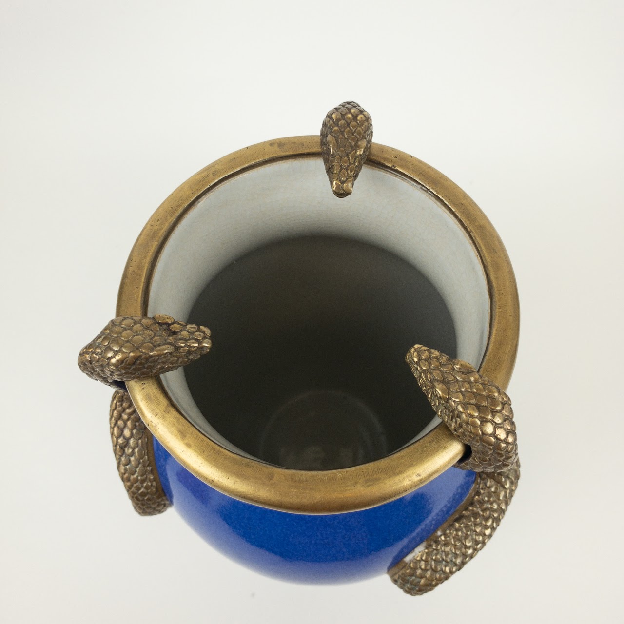 House Of Hackney Brass Snake  Adorned Ceramic Vase