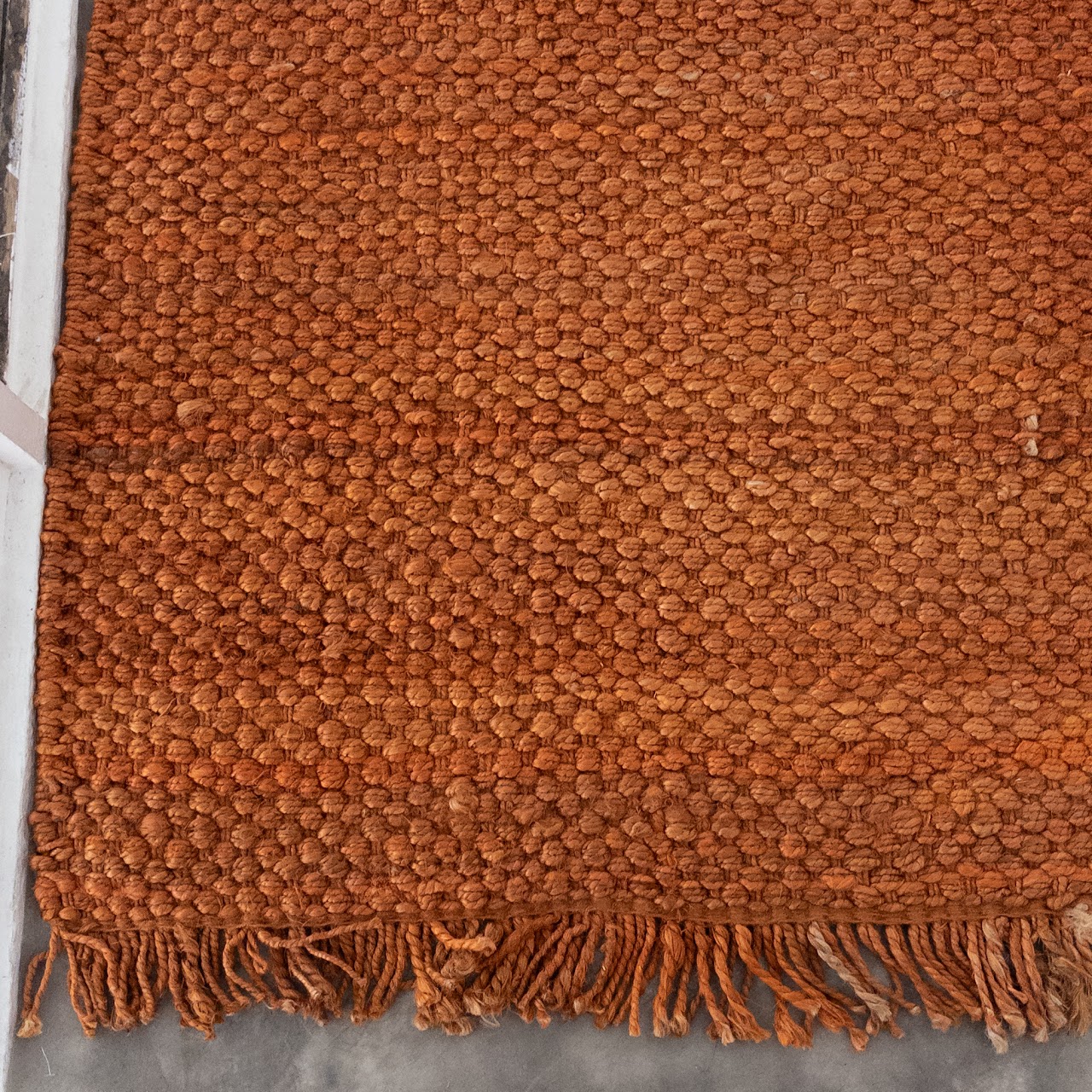 Woven Burnt Orange Jute Area Rug