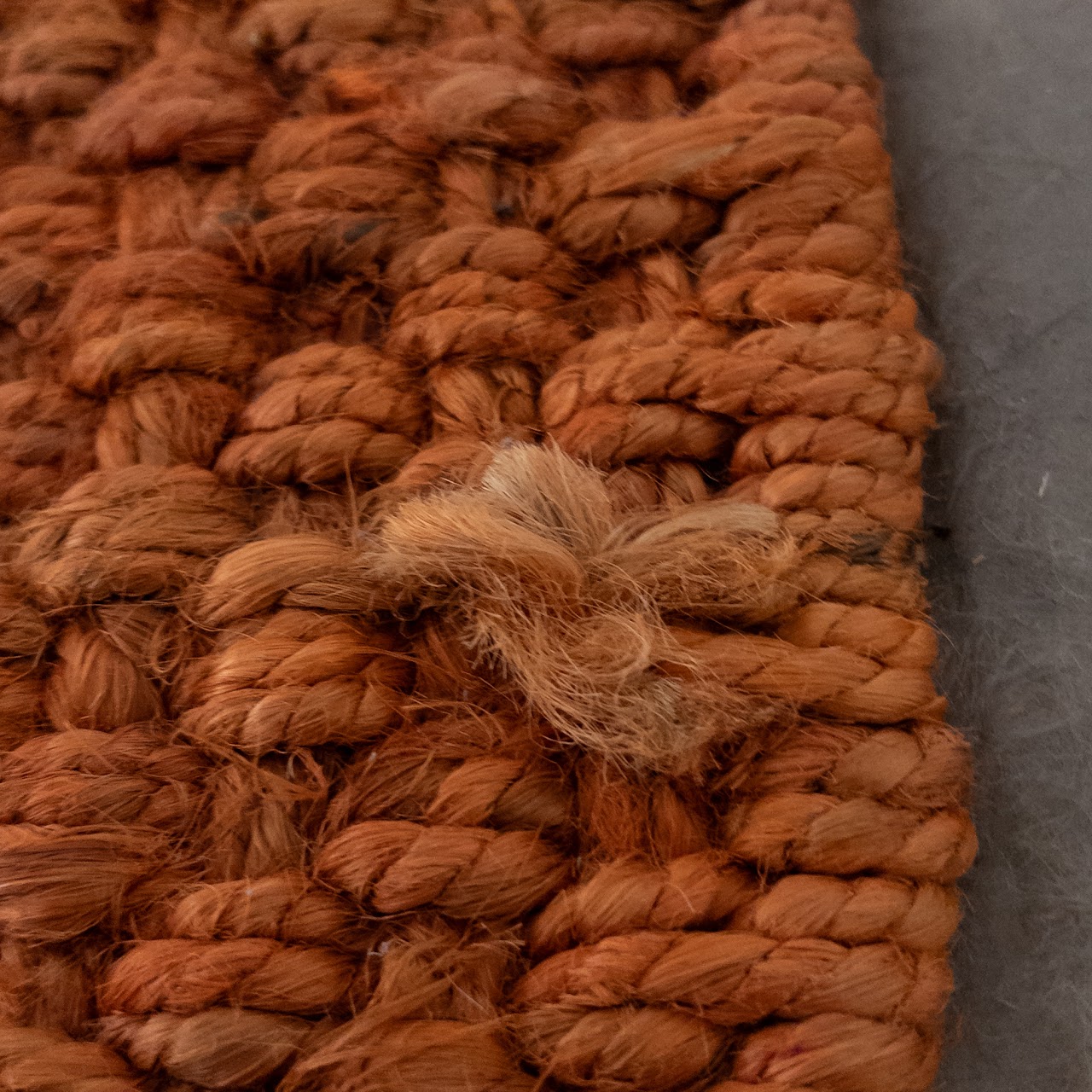 Woven Burnt Orange Jute Area Rug