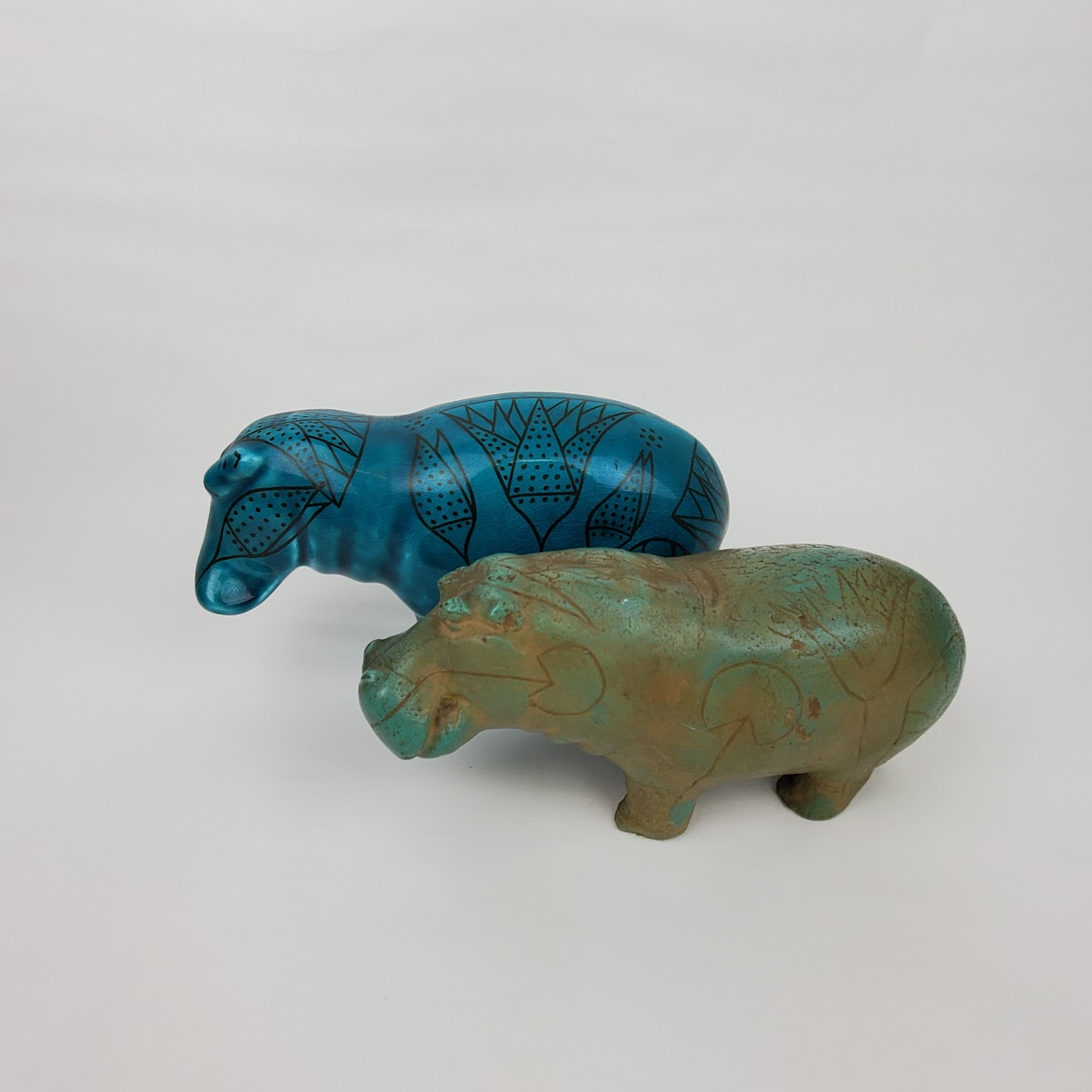 Hippopotamus Figurine Duo