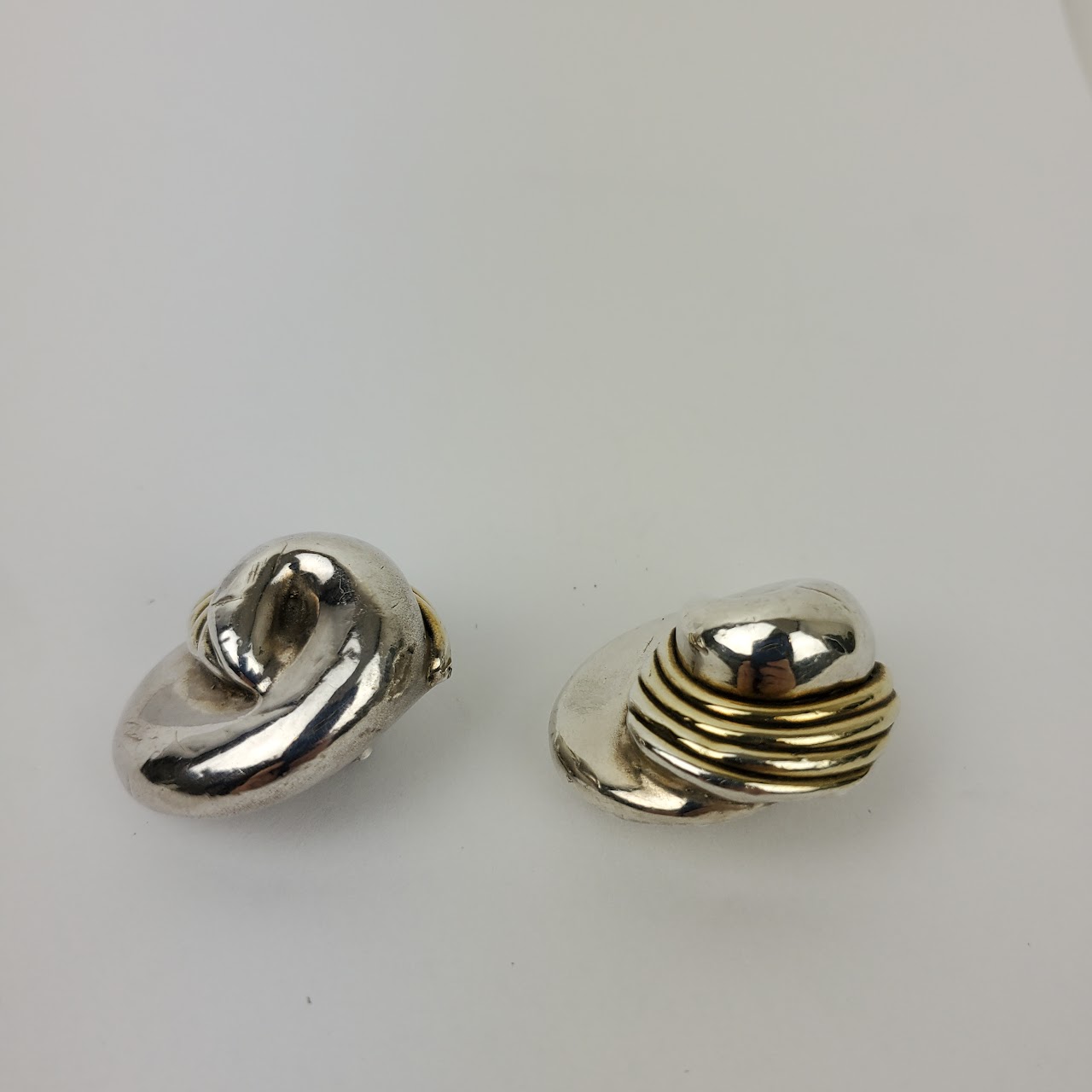 Sterling SIlver Deco Style Clip Earrings