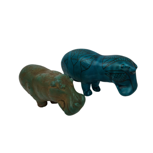 Hippopotamus Figurine Duo