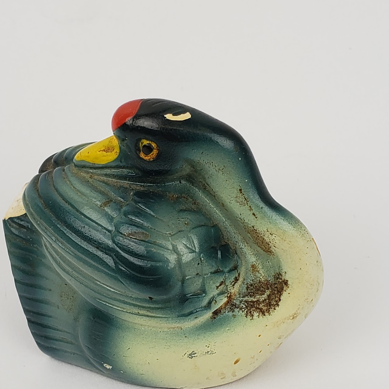 Vintage Chalkware Goldfinch, Parrot & Swan Bird Pencil Sharpener Set