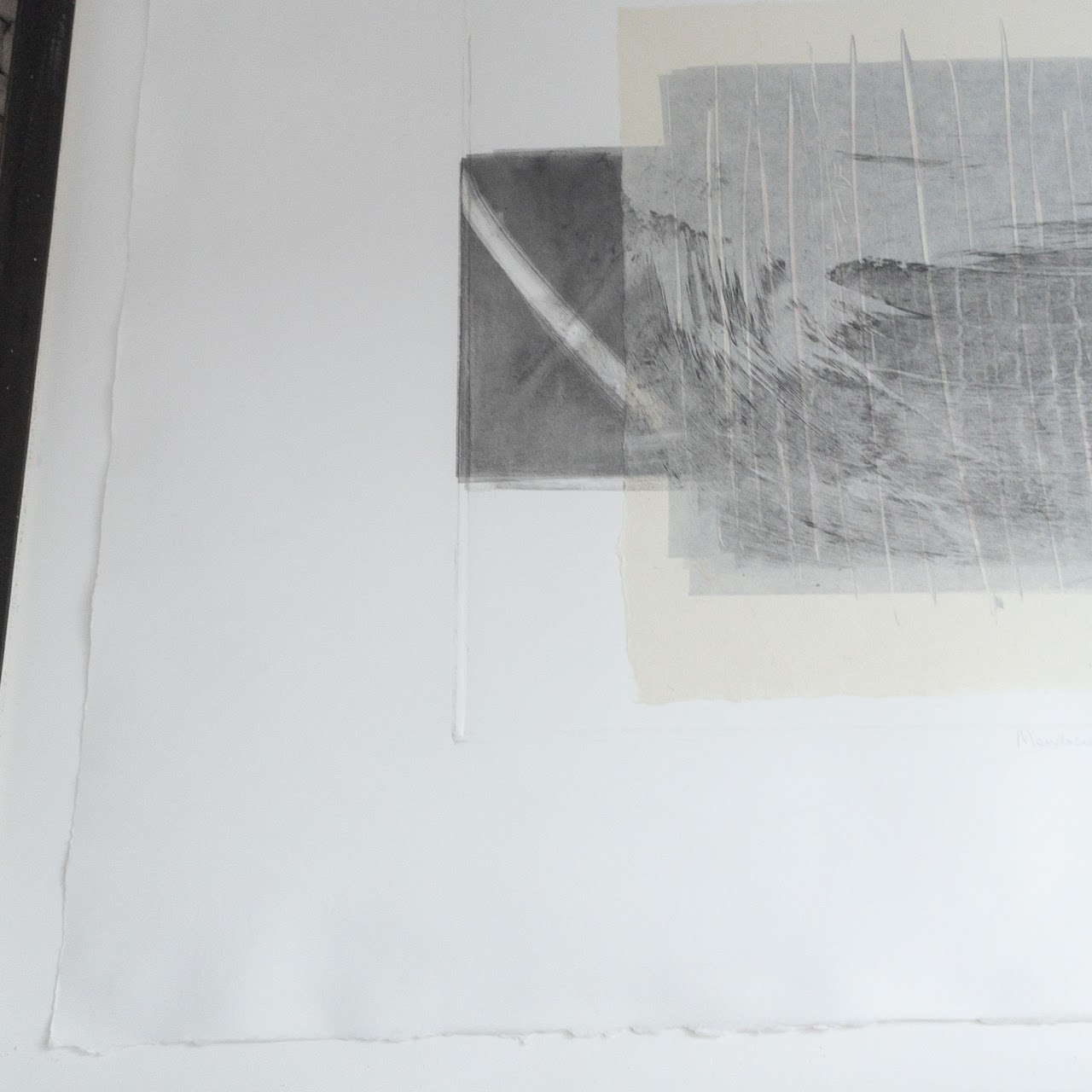 Signed Abstract Monoprint Etching