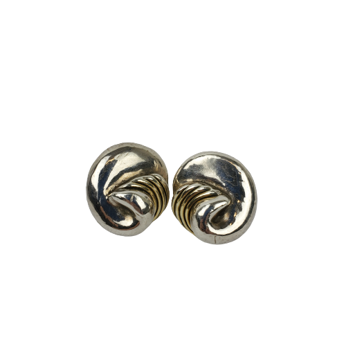 Sterling SIlver Deco Style Clip Earrings