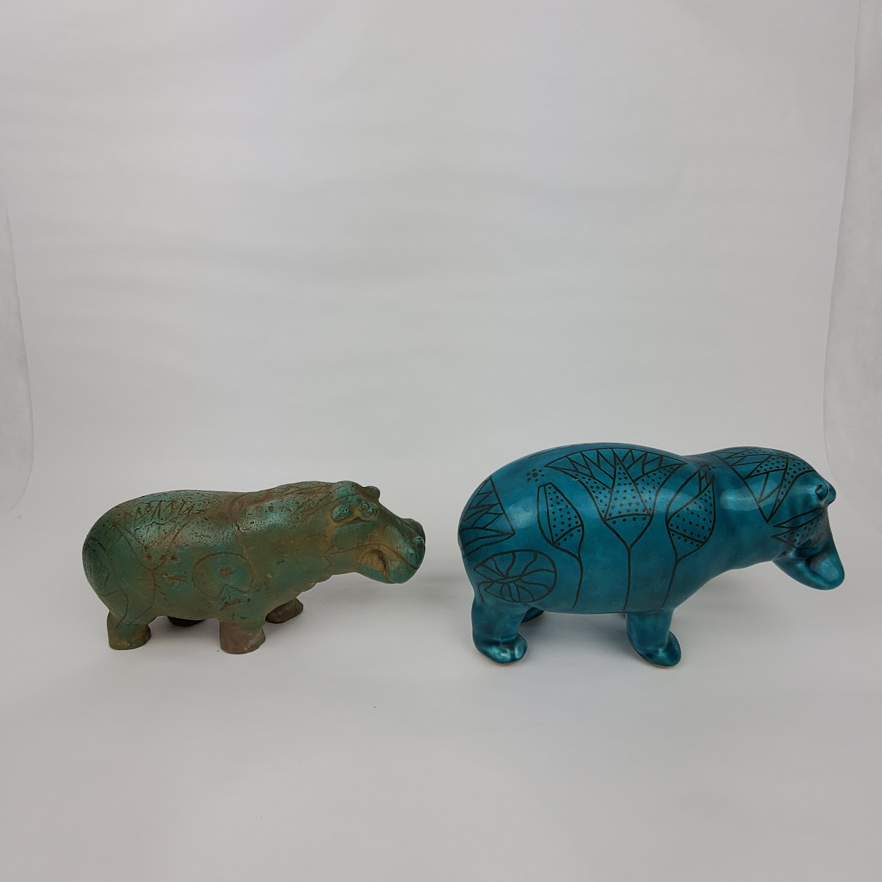 Hippopotamus Figurine Duo