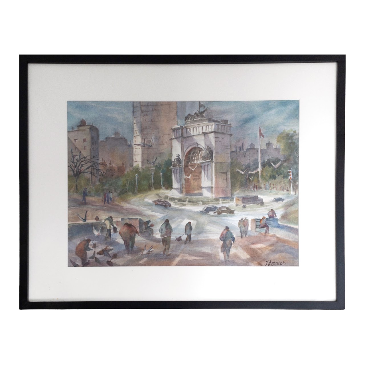 J. Ferrier Signed Watercolor Painting