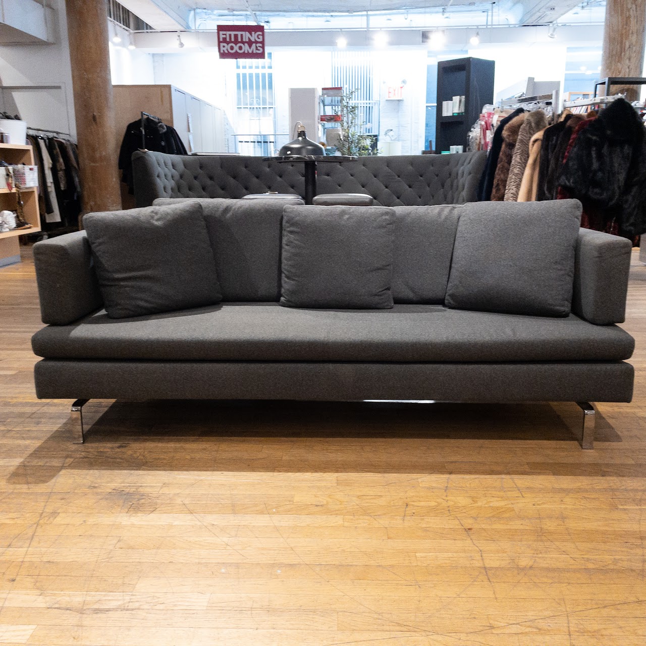 Modern Grey Wool Adjustable Sofa