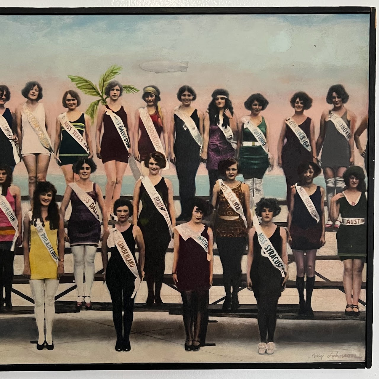 Guy Johnson 'Miss America 1924' Signed Oil Painting and Photograph, 1971