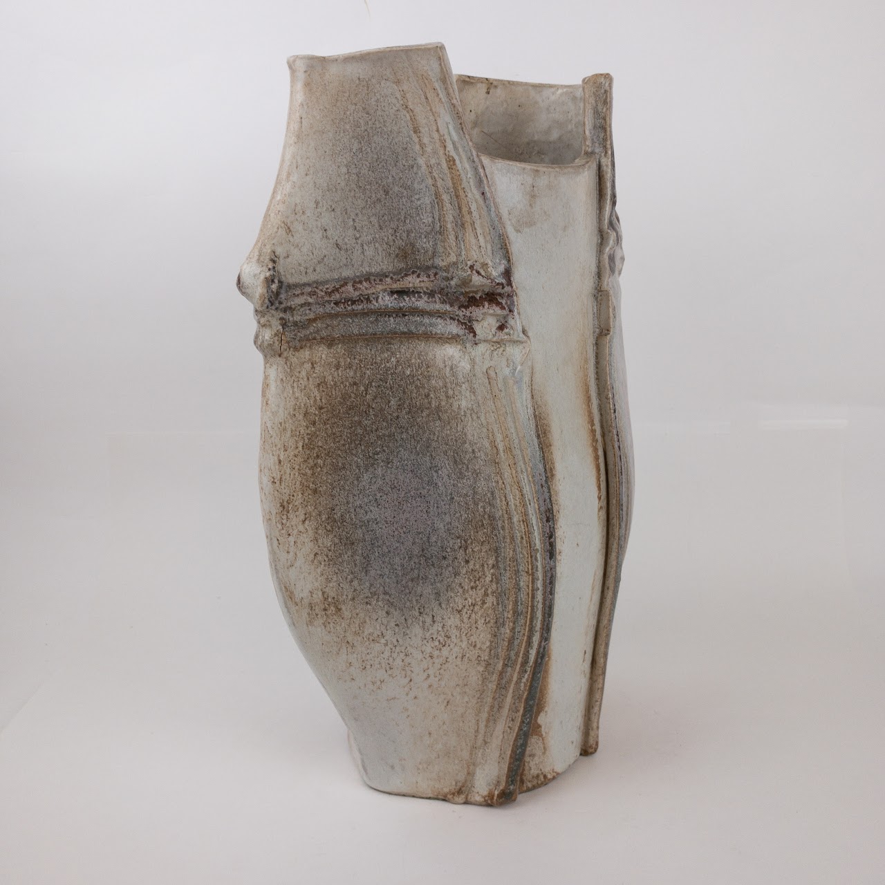 Sculpted Ceramic Signed Tall Vessel