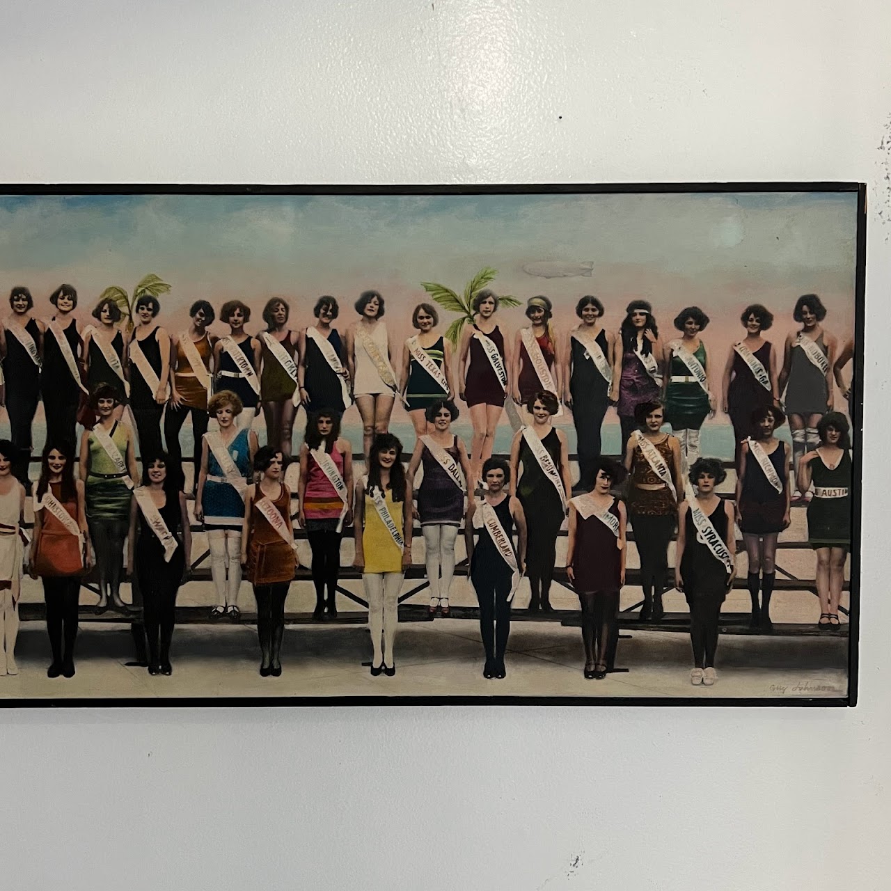 Guy Johnson 'Miss America 1924' Signed Oil Painting and Photograph, 1971