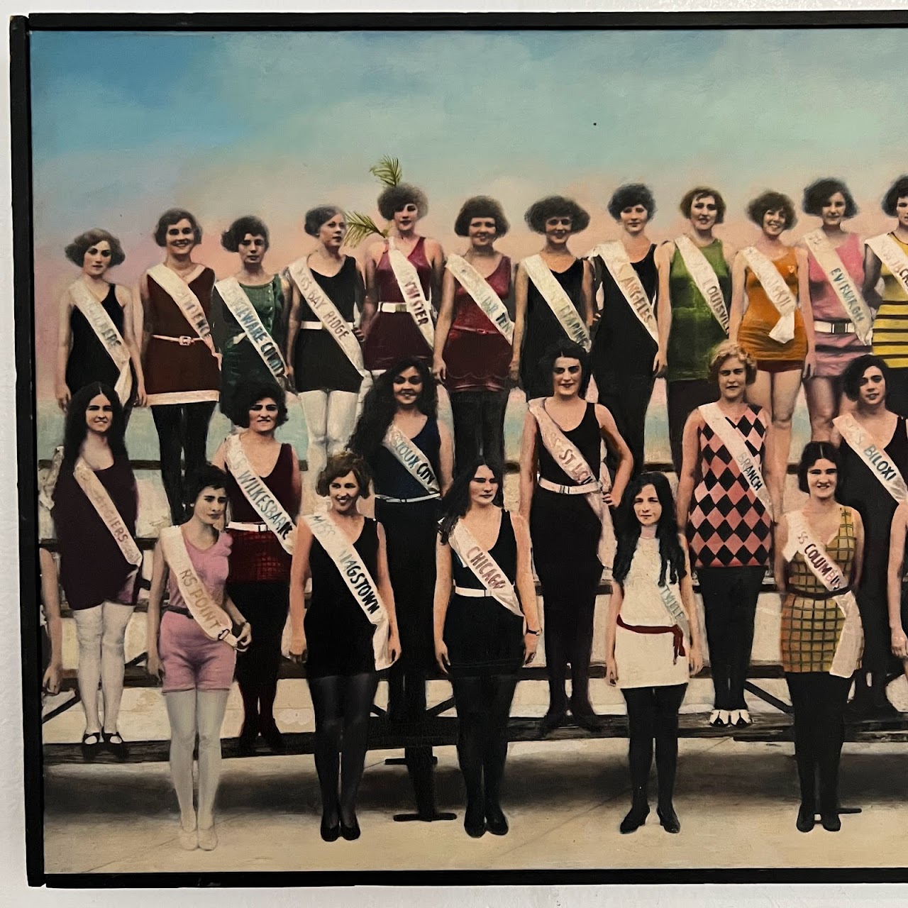 Guy Johnson 'Miss America 1924' Signed Oil Painting and Photograph, 1971