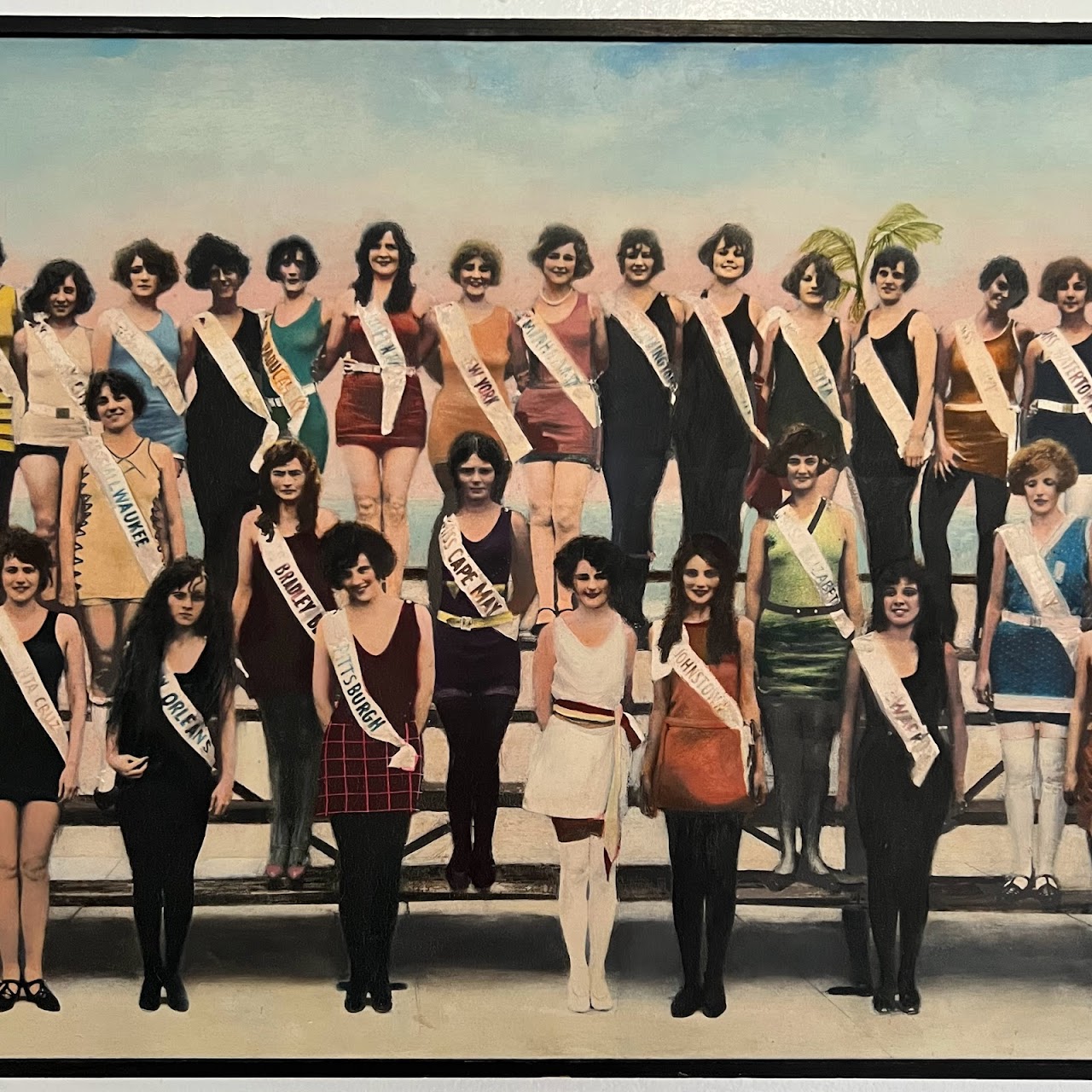 Guy Johnson 'Miss America 1924' Signed Oil Painting and Photograph, 1971