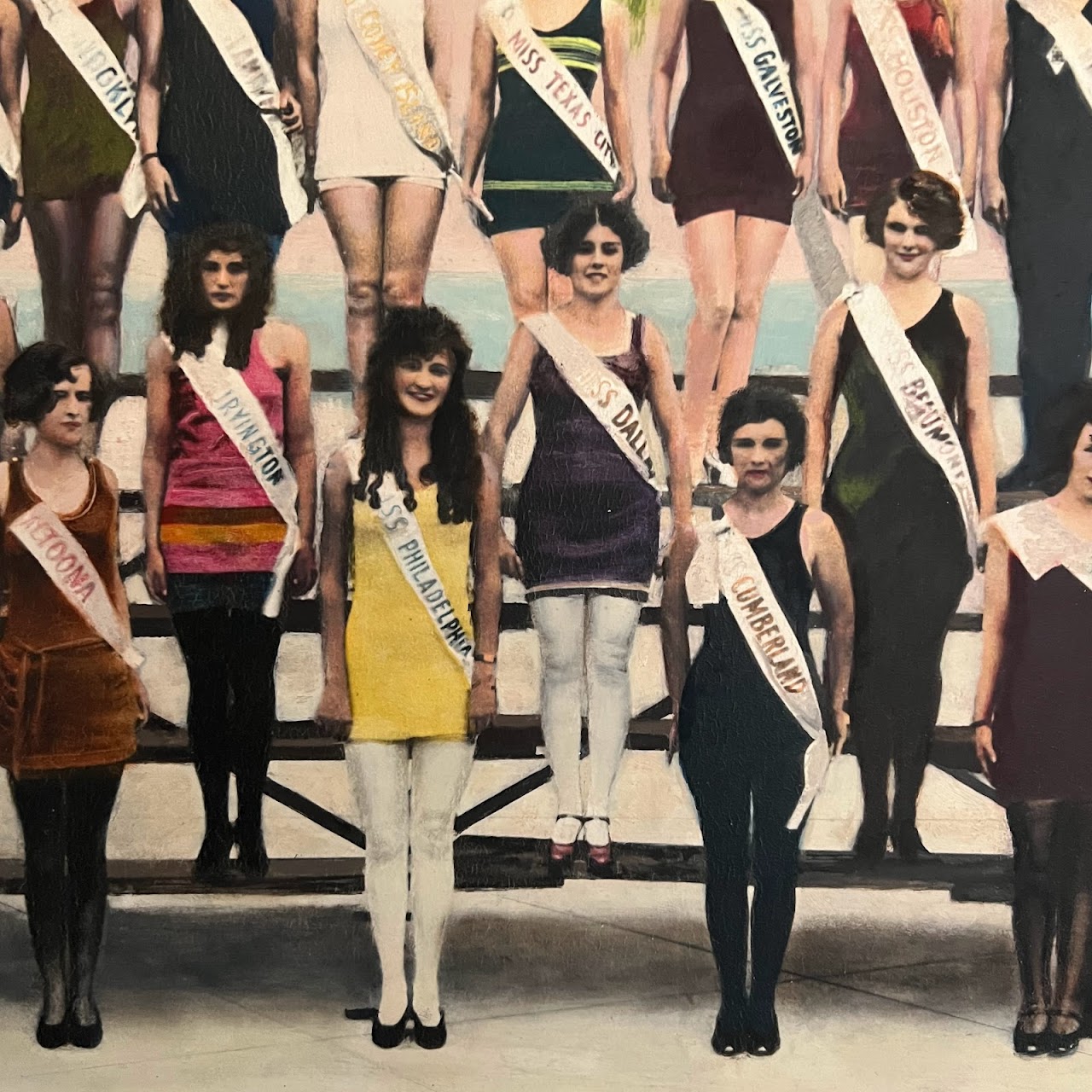 Guy Johnson 'Miss America 1924' Signed Oil Painting and Photograph, 1971