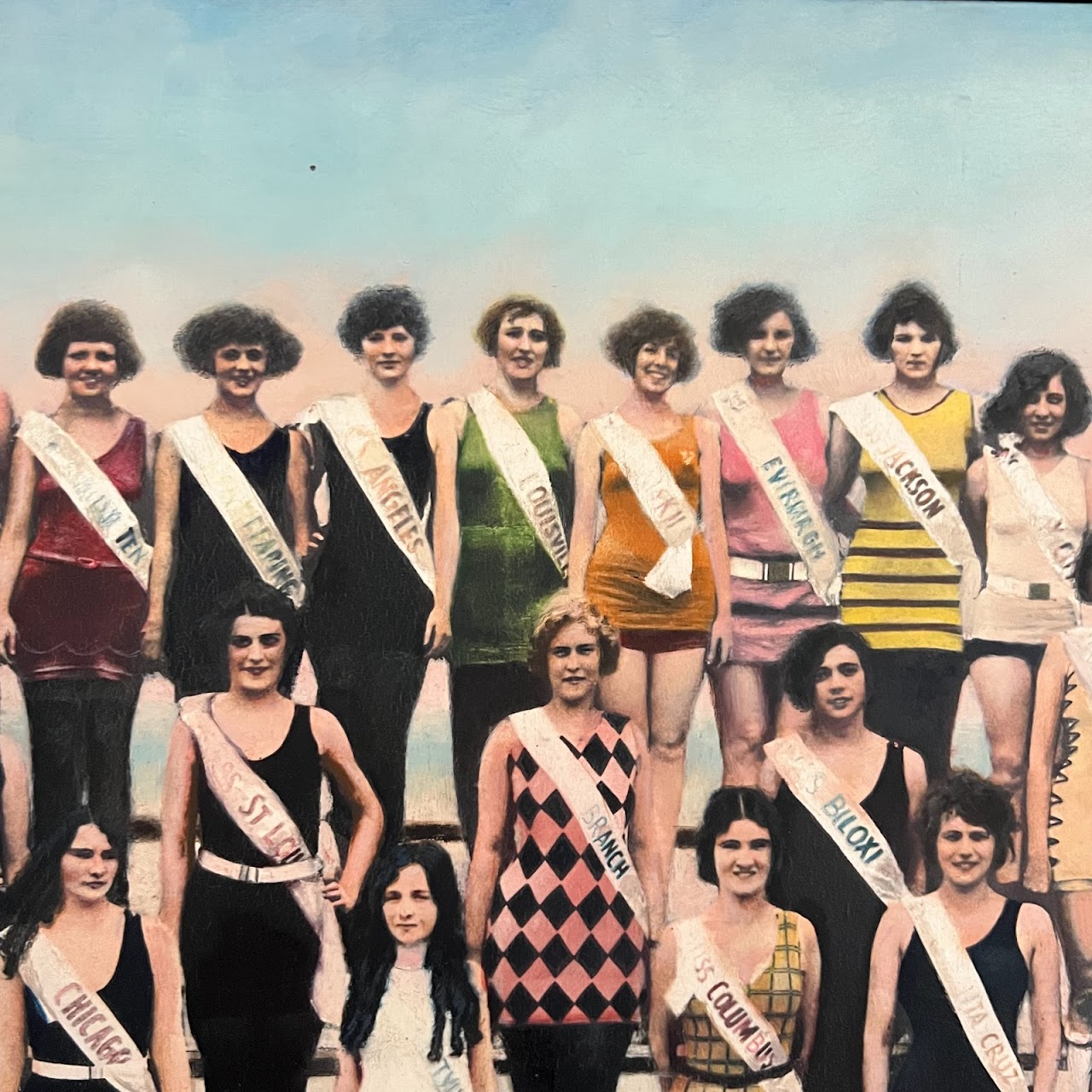 Guy Johnson 'Miss America 1924' Signed Oil Painting and Photograph, 1971