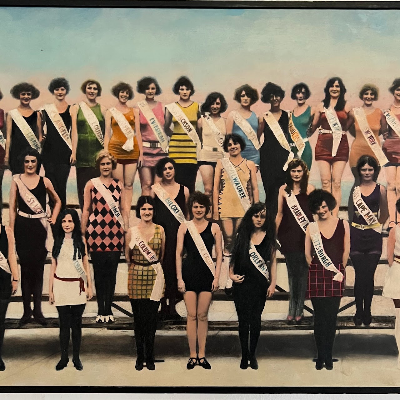 Guy Johnson 'Miss America 1924' Signed Oil Painting and Photograph, 1971